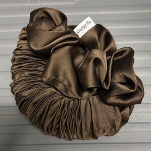 SleepyTie Brown Satin Hair Scrunchie